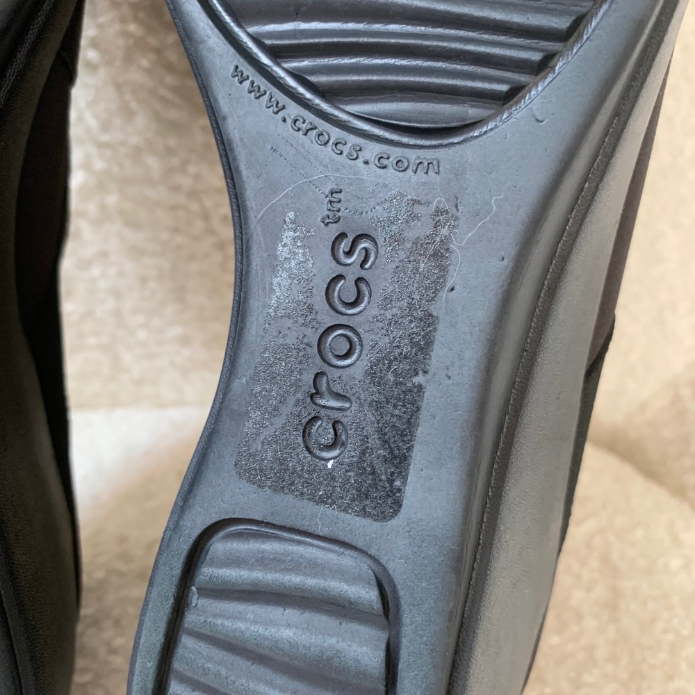 Crocs Women's Busy Day Stretch Wedge Dual Comfort Black Size 11 Slip On Shoes - Picture 12 of 12